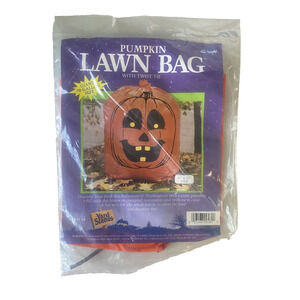 Vintage Halloween Pumpkin Leaf Lawn Bag Decoration GIANT 70 Gallon 1pk USA Made